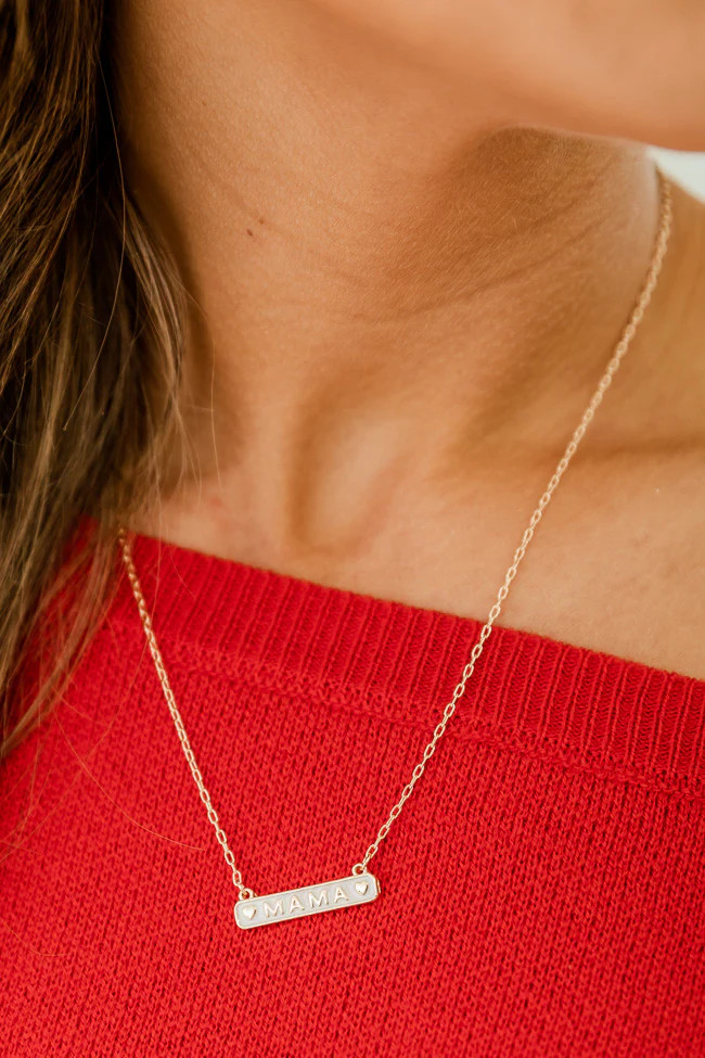 My Baby You'll Be White Plated Mama Necklace | Pink Lily