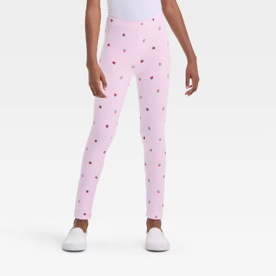 Girls' 'Strawberry' Leggings - Cat & Jack™ Light Pink | Target