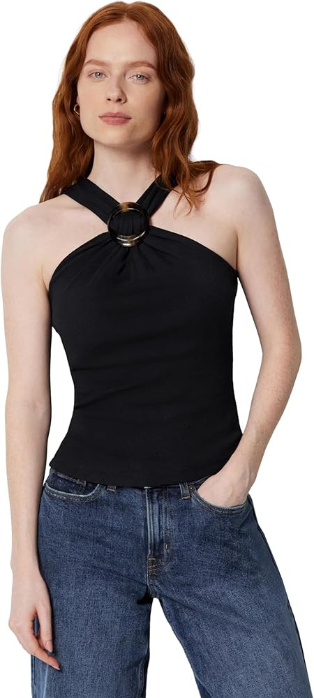 Amazon Essentials Women's Slim-Fit Ribbed Halter Neck Top with Resin Detail | Amazon (UK)