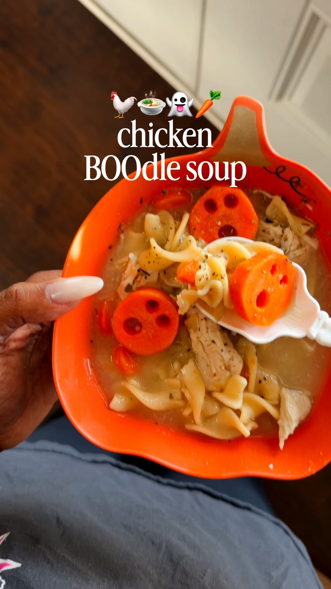 Chicken BOOdle soup and a jack-o-lantern grilled cheese! 🥪🥕🍲👻I love all of the halloween candy and treats, but this is such a fun way to turn up the magic on veggies! It works great on cucumbers too!! Follow @occasions.byshakira and comment SHOP for links ! https://liketk.it/6nSex

#LTKfoodie #LTKmomlife