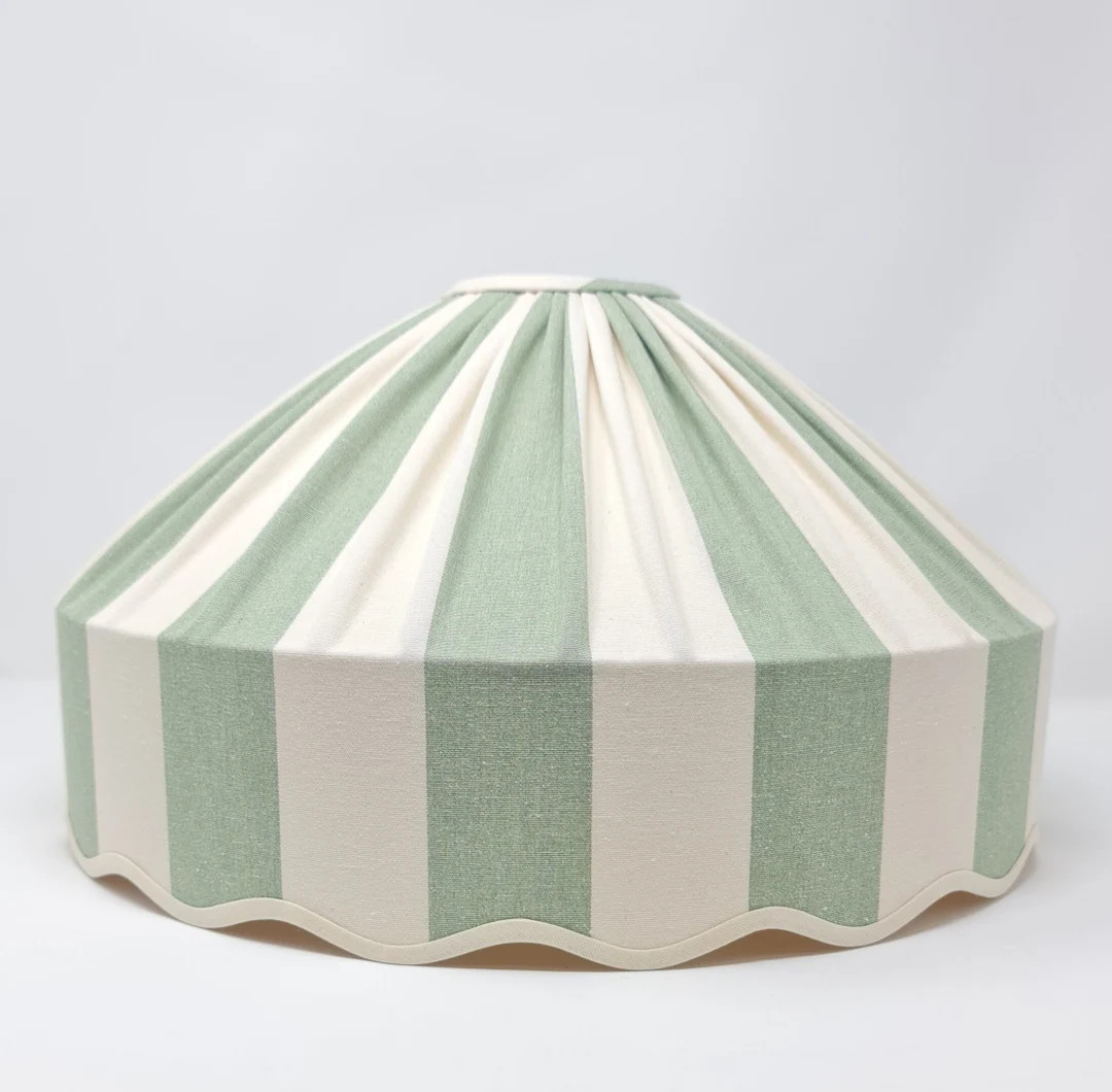 STRIPED LAMPSHADE - Etsy Design Awards Exclusive - Carasol Shade - Scallops - Tapered - Natural -... | Etsy (US)