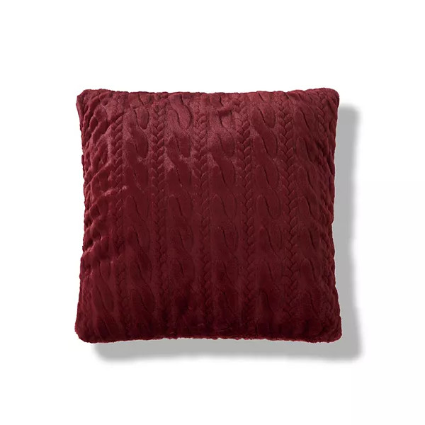 Cuddl Duds® 2-pk. Cable Knit Faux Fur Throw Pillows | Kohl's