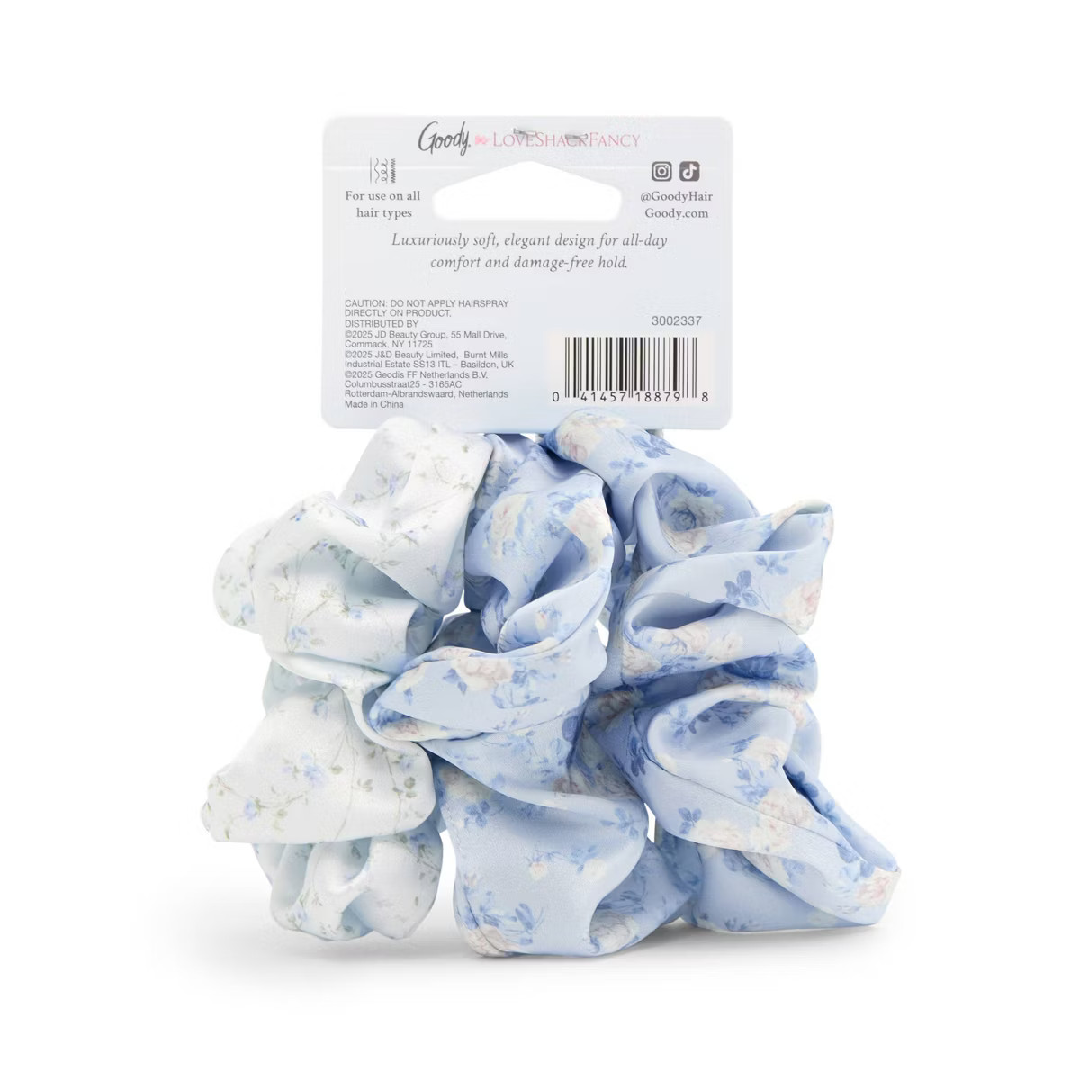 Goody x LoveShackFancy Large Satin Scrunchies - Everblooming Rosettes and English Ivy - 3ct - Blu... | Target