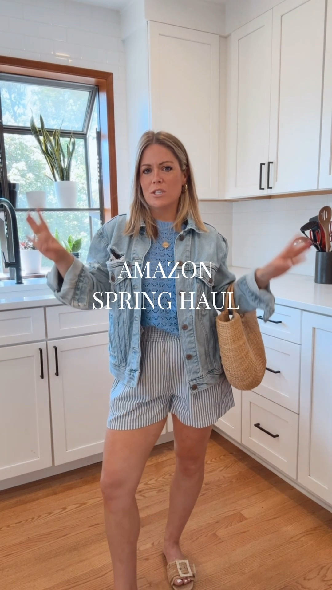 Amazon Spring & Summer Haul! Short sleeve sweater tank & striped linen shorts. Wearing a S in the top and a M in the shorts.

#LTKootd #LTKSaleAlert #LTKPetite