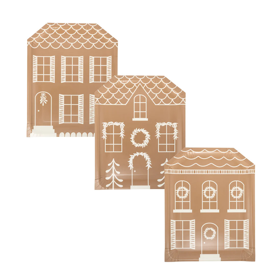 Gingerbread Houses Paper Plate Set | My Mind's Eye