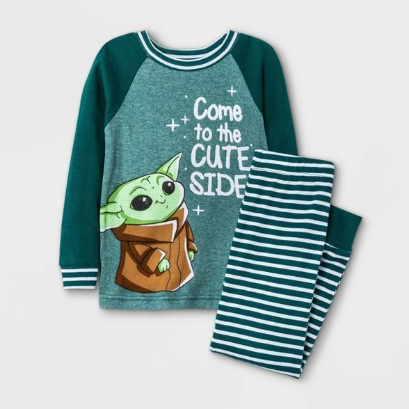 Toddler Boys' 2pc Baby Yoda Star Wars Snug Fit Pajama Set - Green | Target