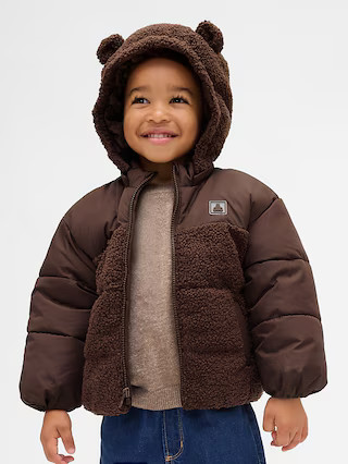 Baby & Toddler Recycled Sherpa Bear Puffer Jacket | Gap (US)