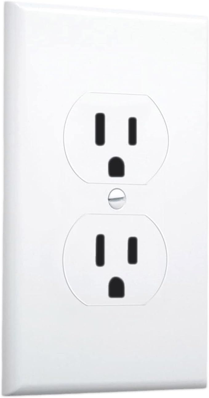 TayMac 2520W MASQUE White 1-Gang Duplex Jumbo Electrical Outlet Cover Wall Plate, Replaces Old Wa... | Amazon (US)