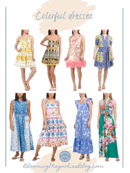 Colorful dresses. Vacation dresses. 