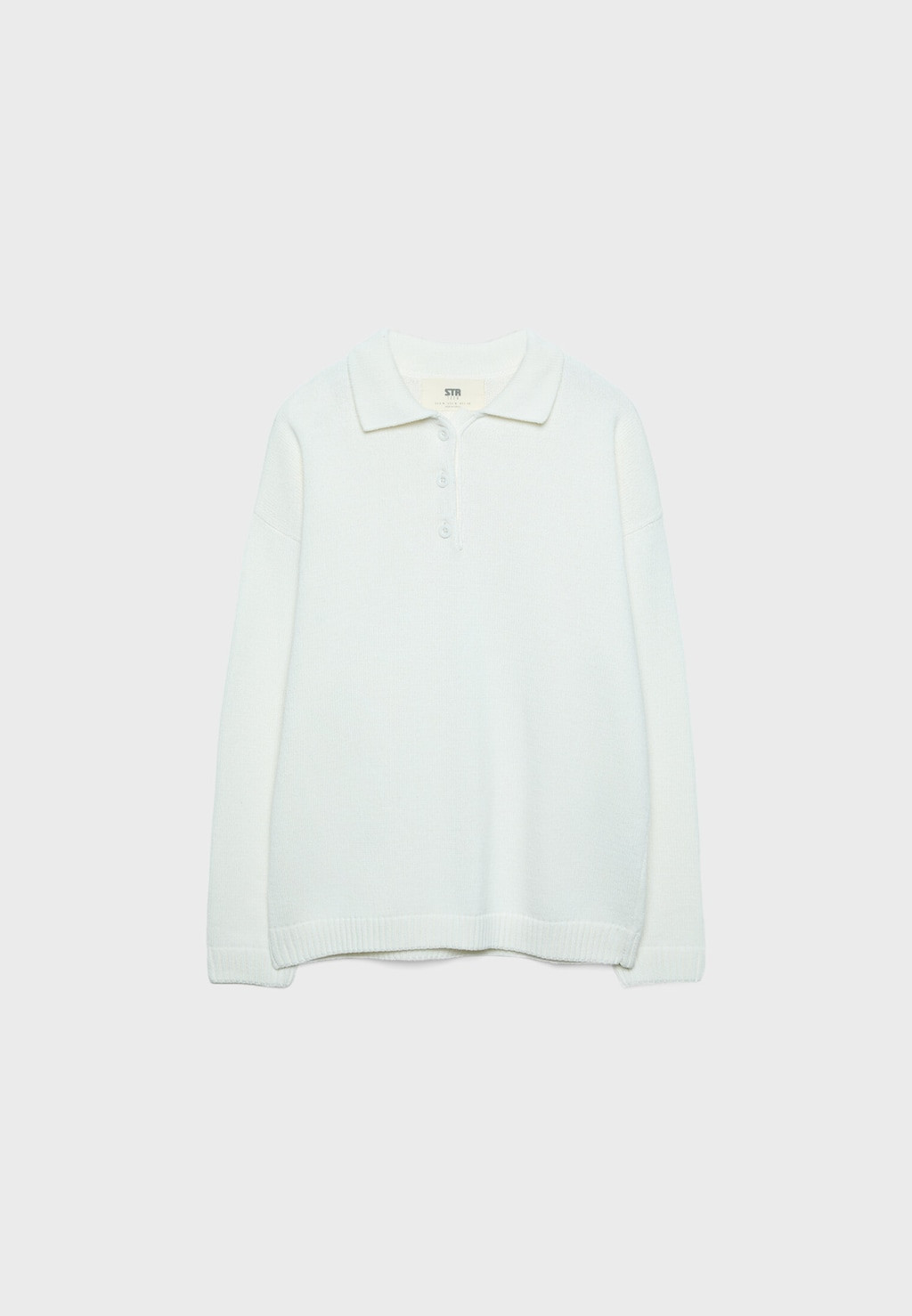 Knit sweater with a polo collar | Stradivarius (UK)