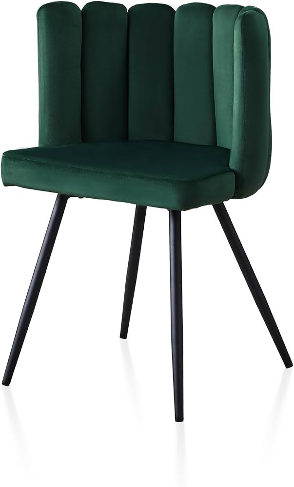 TUKAILAi 1pcs Unique Velvet Dining Chair, Modern Accent Chair with Shell Shaped Backrest, Thick P... | Amazon (US)