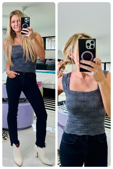 Black jeans 25, gray top small 

#LTKover40