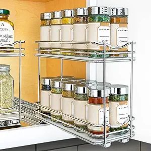 LYNK PROFESSIONAL® Pull Out Spice Rack Organizer for Cabinet - Slide Out Vertical Spice Rack - 4... | Amazon (US)