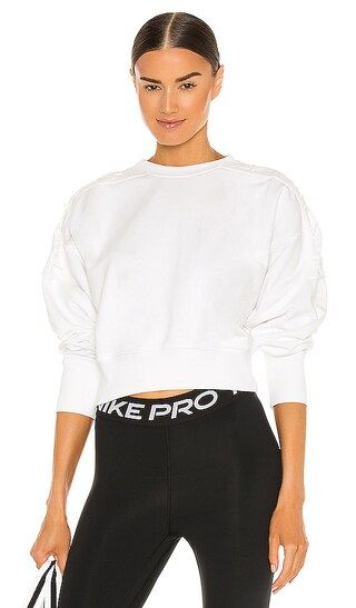 Thermal Fleece Crop Sweatshirt in White | Revolve Clothing (Global)