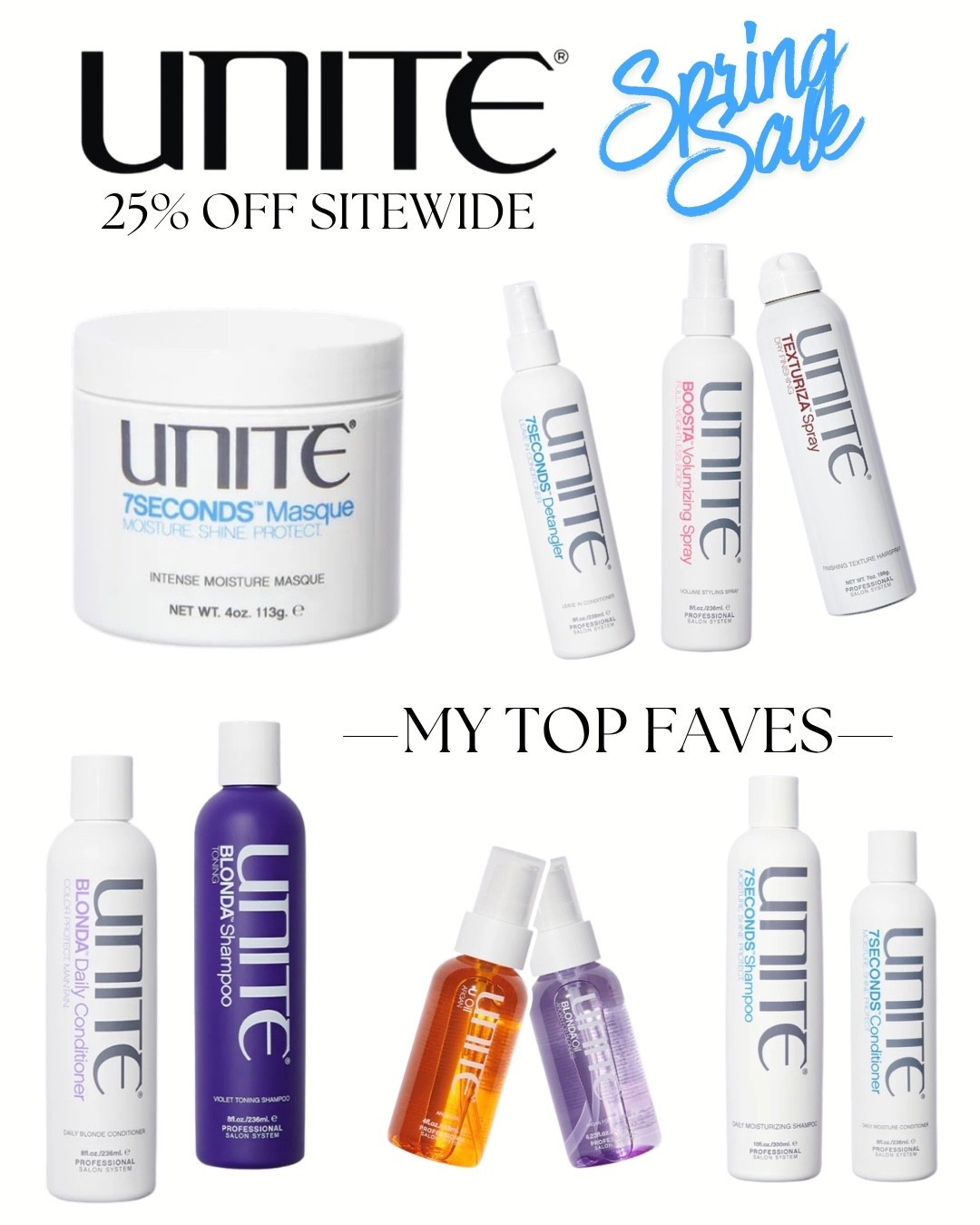 UNITE has my hair acting right and it’s not something I take lightly. I 7SECONDS Detangler is my ride-or-die for post-shower and post-pool knots, and I rounded up all my top faves because they’re currently 25% off sitewide. Hair happy, not angry. 

#unitehair #beautyfavorites #sale #haircarefinds 

#LTKBeauty #LTKselfcare #LTKSaleAlert