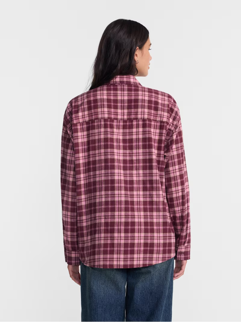 No Boundaries Plaid Flannel Shirt with Long Sleeves, Women's XXS-XXL | Walmart (US)
