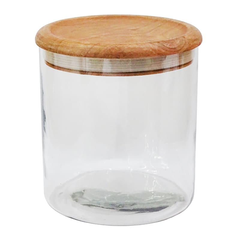 Glass Canister with Acacia Wood Lid, Small | At Home