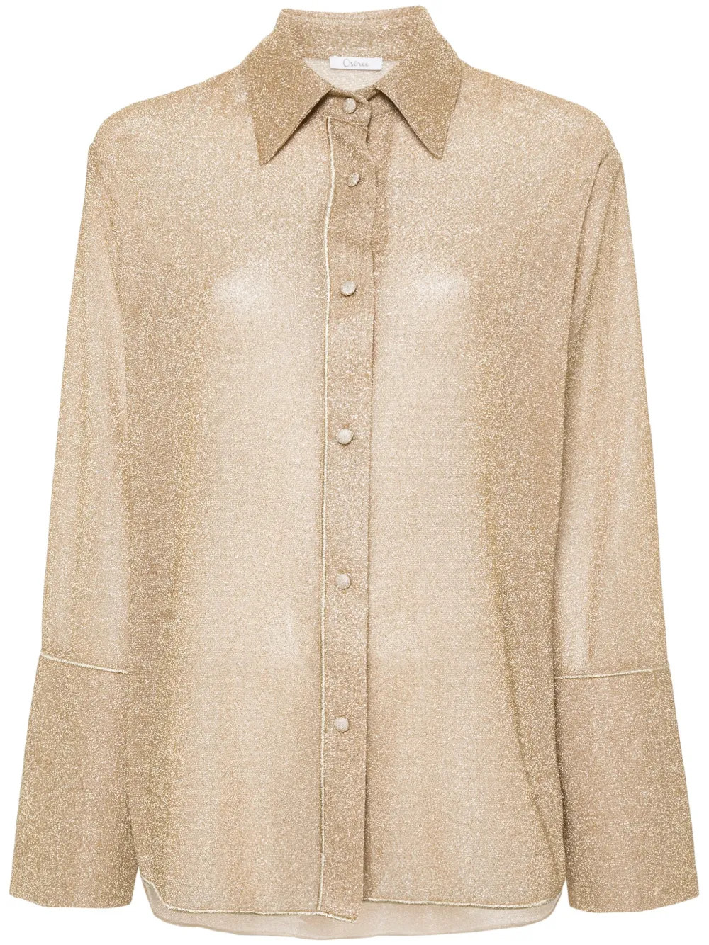 Oséree Lurex long-sleeve Shirt | Gold | FARFETCH | Farfetch Global