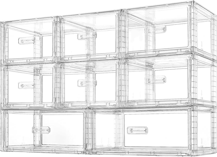 Vtopmart 8 Pack Large & Medium Stackable Drawer Organizer Set, Easy Assembly Clear Plastic Storag... | Amazon (US)