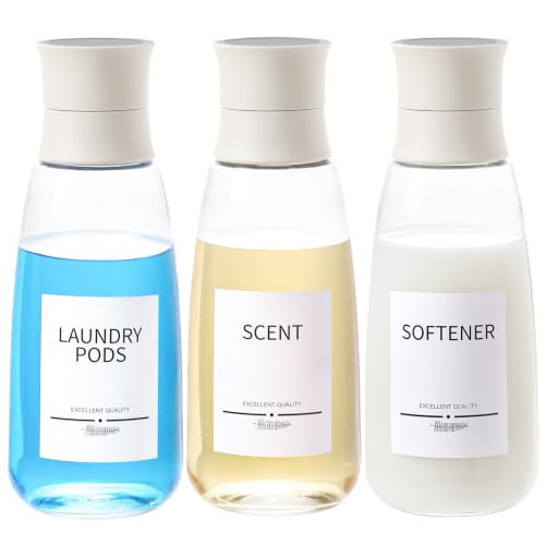 3Pack Glass Laundry Detergent Dispenser,34oz Fabric Softener Dispenser,Liquid Laundry Detergent Dispenser,Laundry Detergent Organizer for Laundry Room Organization | Amazon (US)