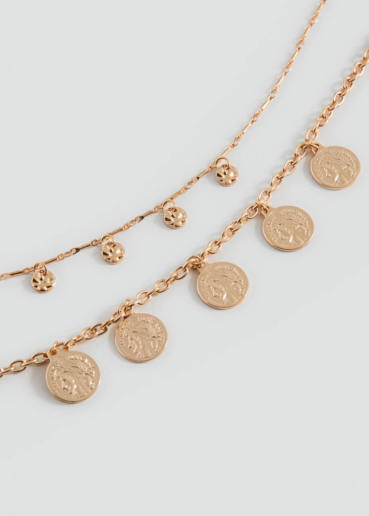 Coin double necklace gold - Teen - One size - MANGO TEEN | Mango (US/MX/AU)