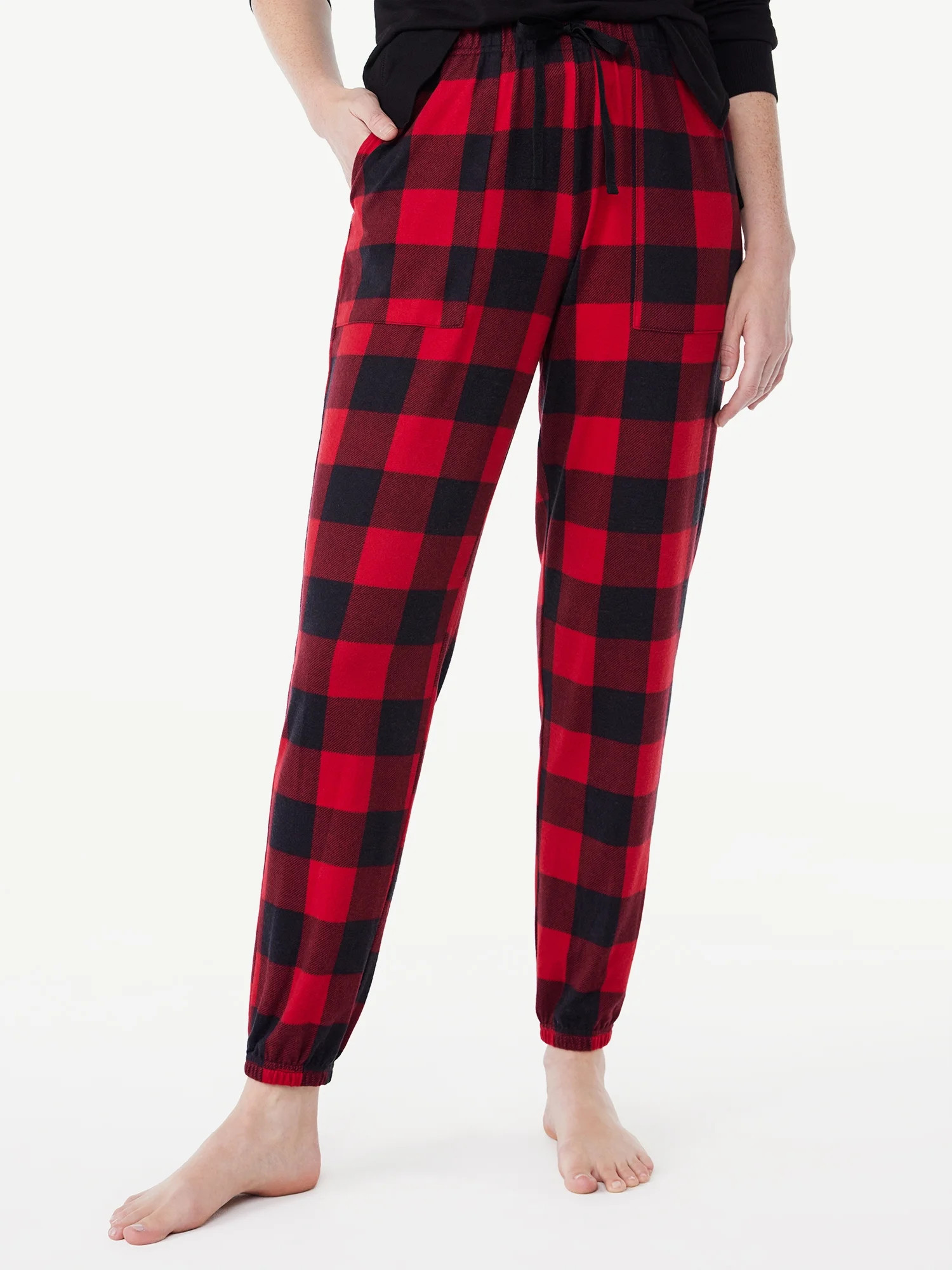 Joyspun Women's Brushed Hacci Knit Sleep Joggers, Sizes XS to 3X - Walmart.com | Walmart (US)