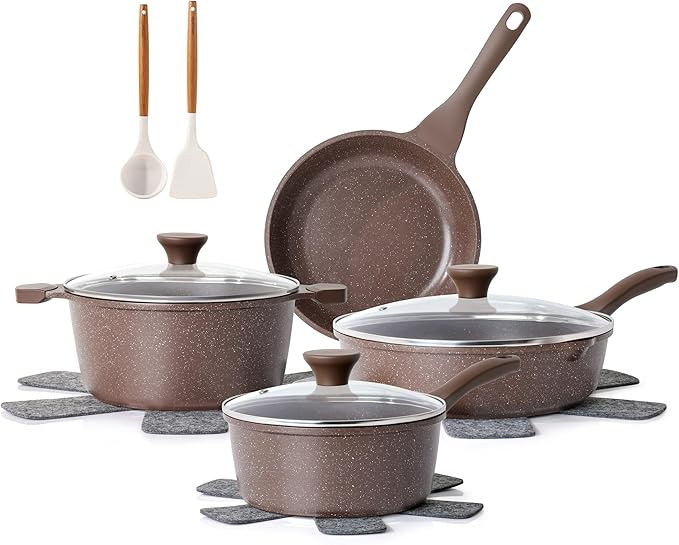 SENSARTE Nonstick Cookware Set 13-Piece, Healthy Pots and Pans Set Kitchen Cooking Set with Stay-... | Amazon (US)