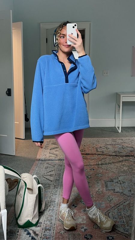 Outfit for my afternoon walk! Love these pink leggings and llbean pullover in the blue. Paired with new balances and my favorite ruffled socks 🤍



#LTKfindsunder50 #LTKfindsunder100 #LTKfitness