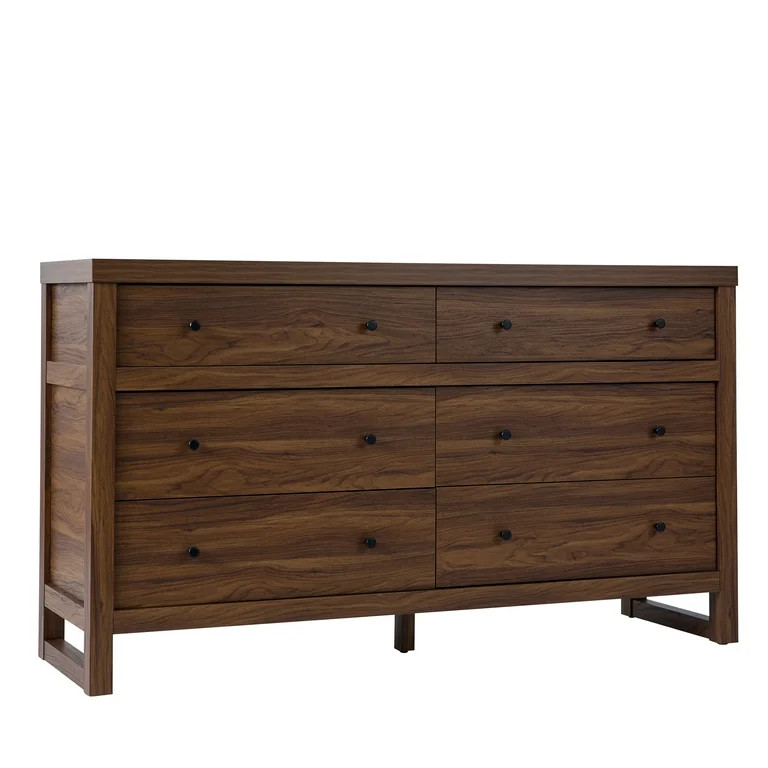 Better Homes & Gardens Ezra 64" Wide 6-Drawer Dresser, Walnut Finish | Walmart (US)