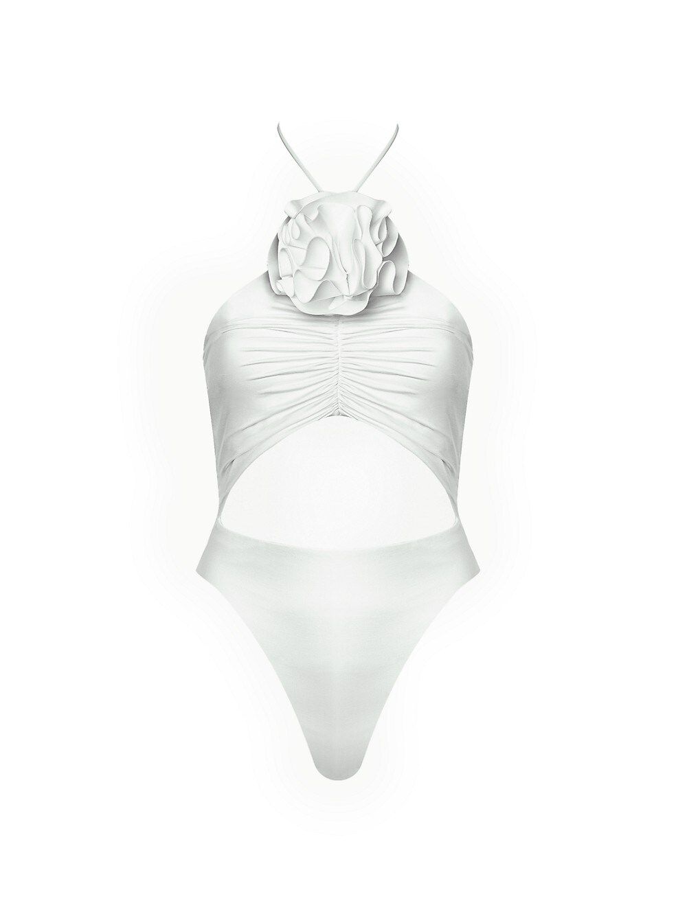 Mariluz Ruched Cut-Out One-Piece Halter Swimsuit | Saks Fifth Avenue