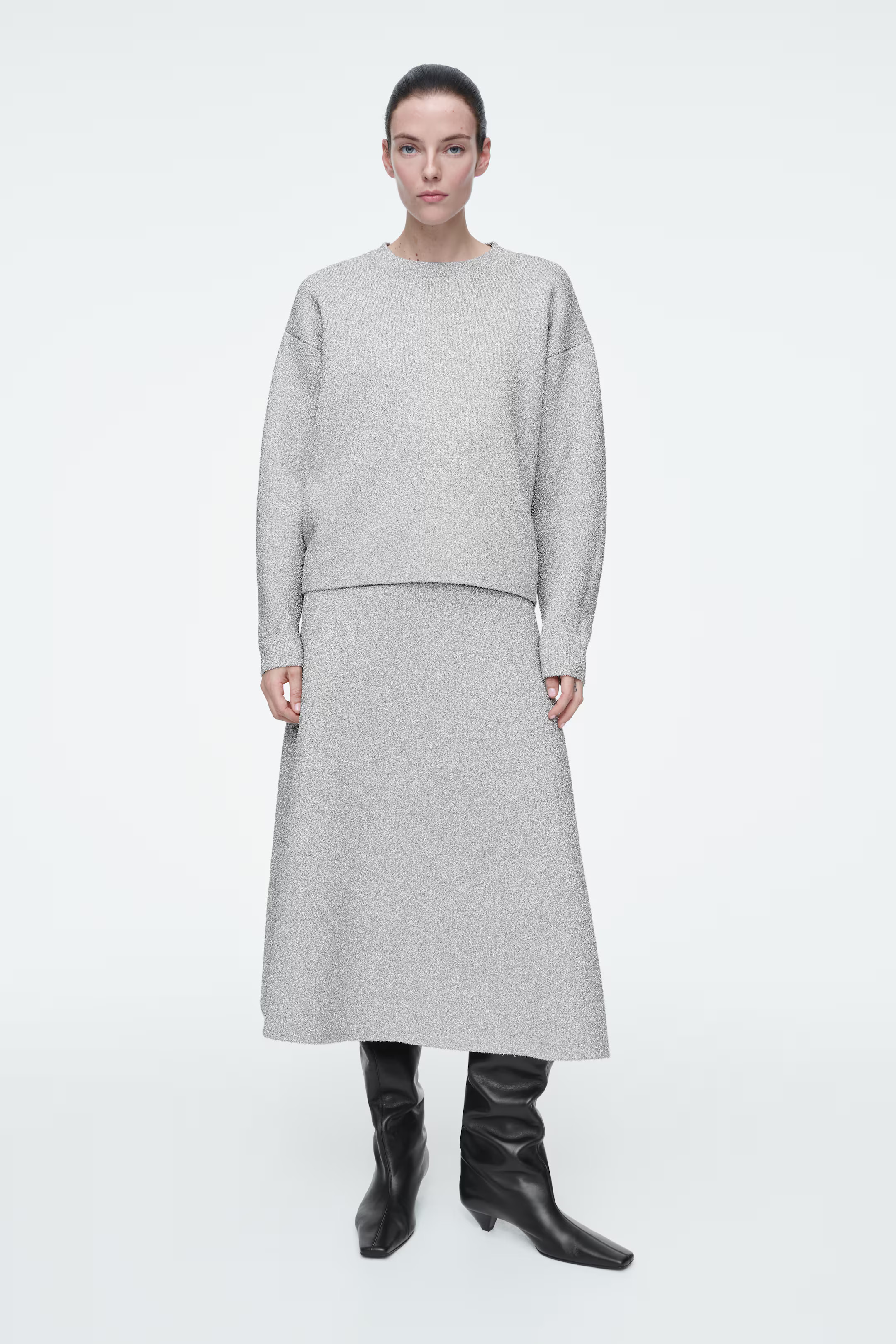 GLITZERNDER MIDIROCK AUS MERINOWOLLE | H&M (DE, AT, CH, NL, FI)