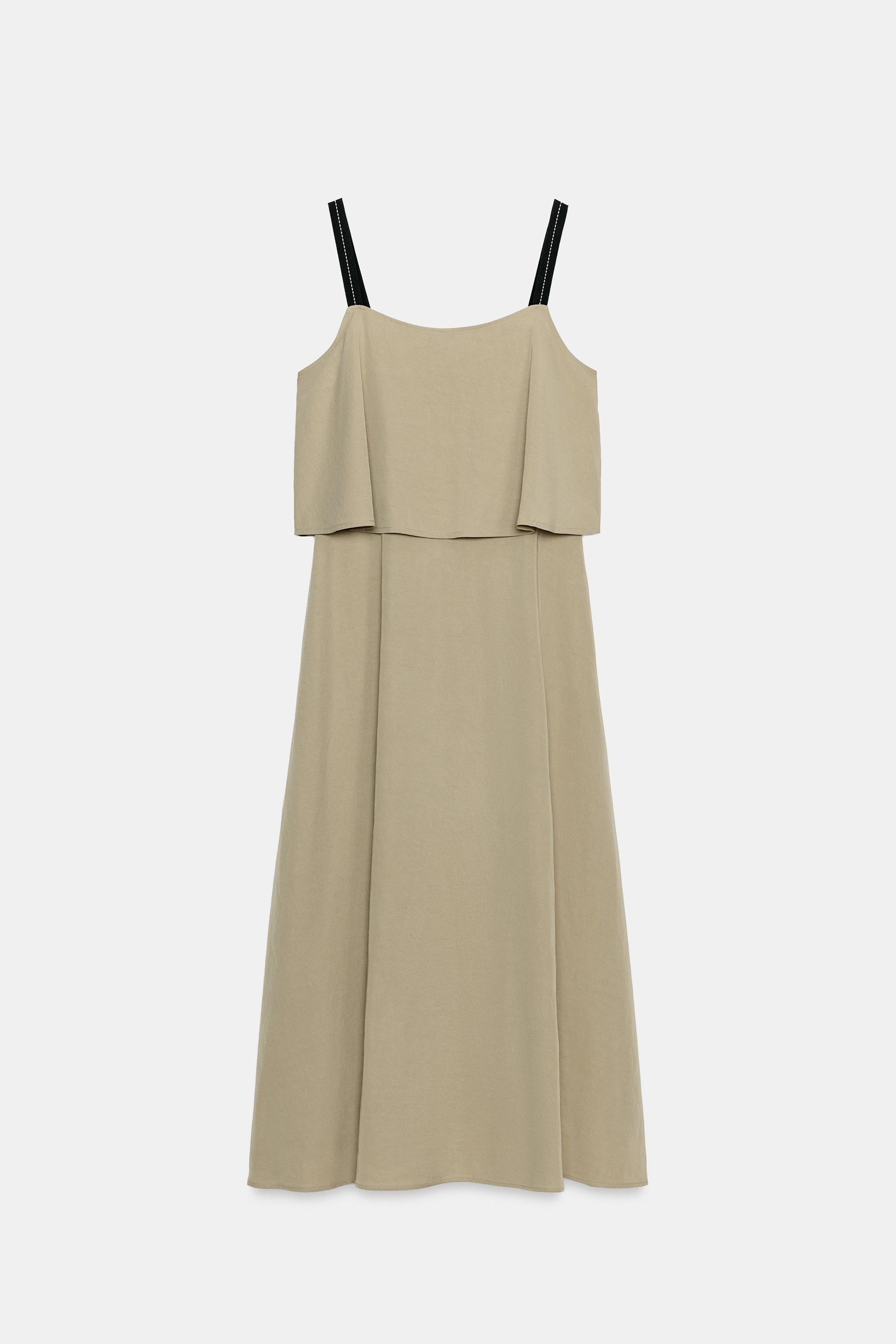 DOUBLE LAYER STRAPPY MIDI DRESS | Zara US