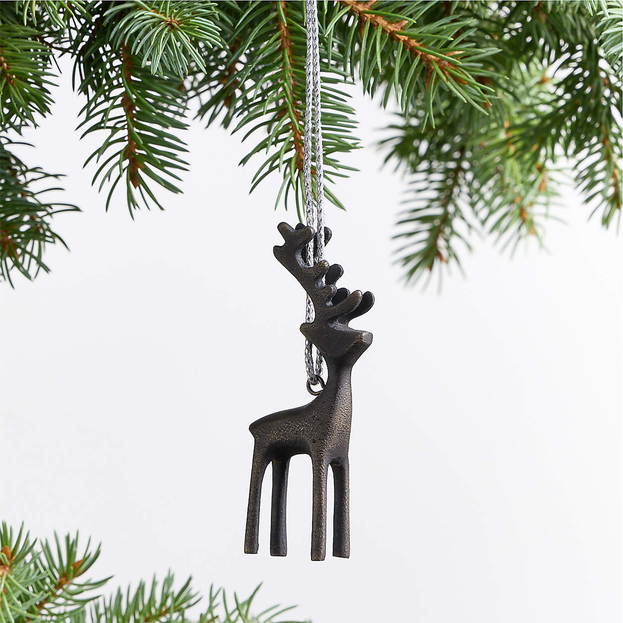 Brass Reindeer Christmas Tree Ornament + Reviews | Crate & Barrel | Crate & Barrel