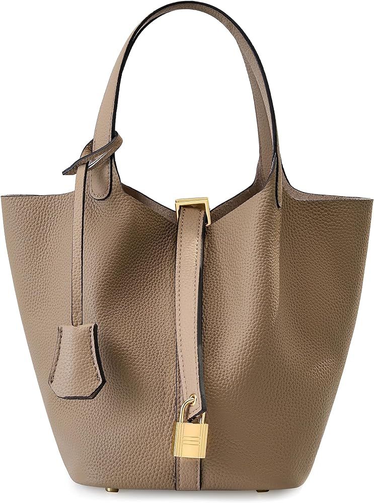 ONNODA Purses and Handbags for Women, Fashion Genuine Leather Lock Design Large Capacity Satchel ... | Amazon (US)
