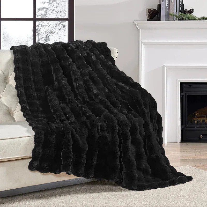 Bubble Faux Fur Throw Blanket | Wayfair North America