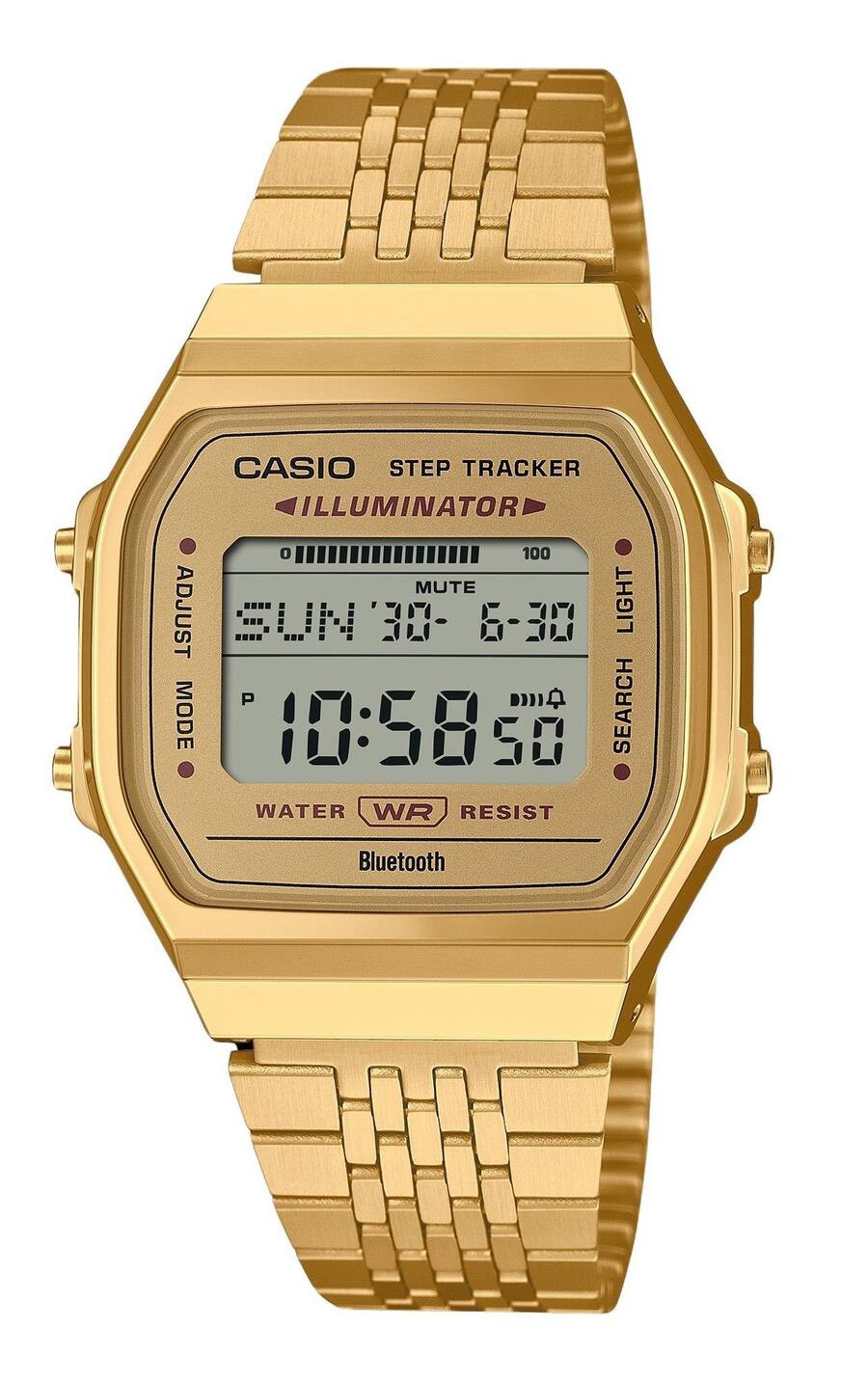 Casio - Vintage Digital Smartphone Link Tone Stainless Steel Quartz ABL-100WEG-9A Unisex Watch - ... | Best Buy U.S.