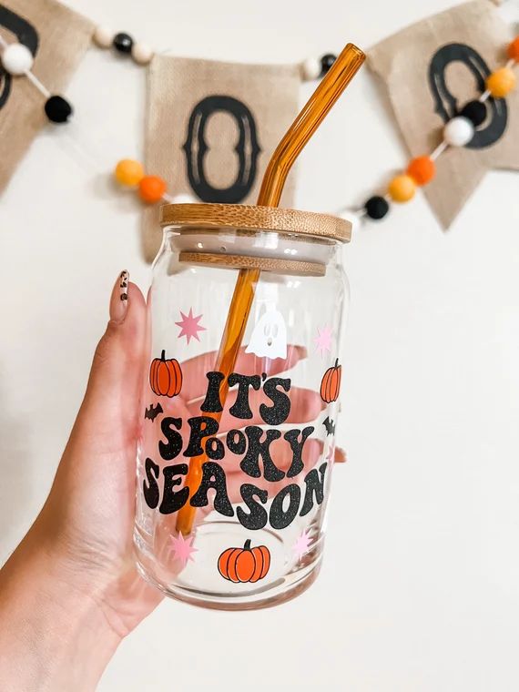 Its Spooky Season Beer Can Glass  Halloween Iced Coffee Cup - Etsy | Etsy (US)