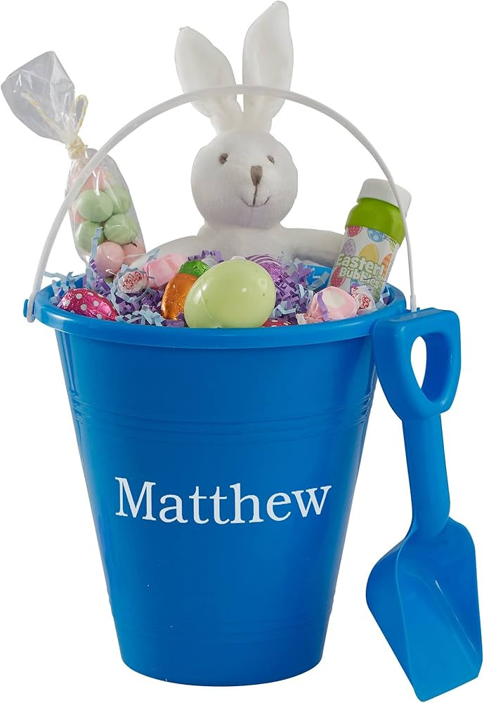 Personalization Universe Personalized Easter Sand Pail & Shovel- Blue | Amazon (US)