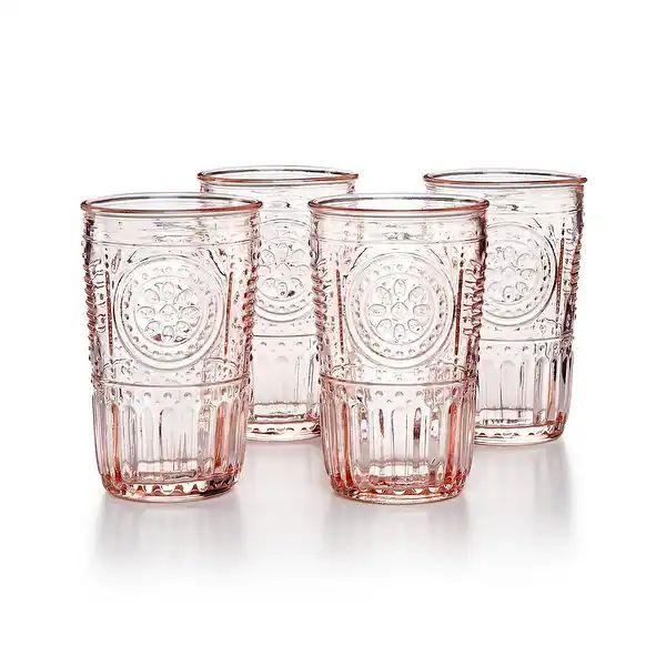 Bormioli Rocco Romantic Glass Drinking Tumbler Victorian Inspired 10.25 Oz Set Of 4 - Cotton Cand... | Bed Bath & Beyond