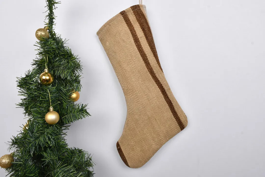 Rustic Christmas Stocking, Handmade Kilim Stocking, Perfect Gift for Christmas, Custom Family Dec... | Etsy (US)