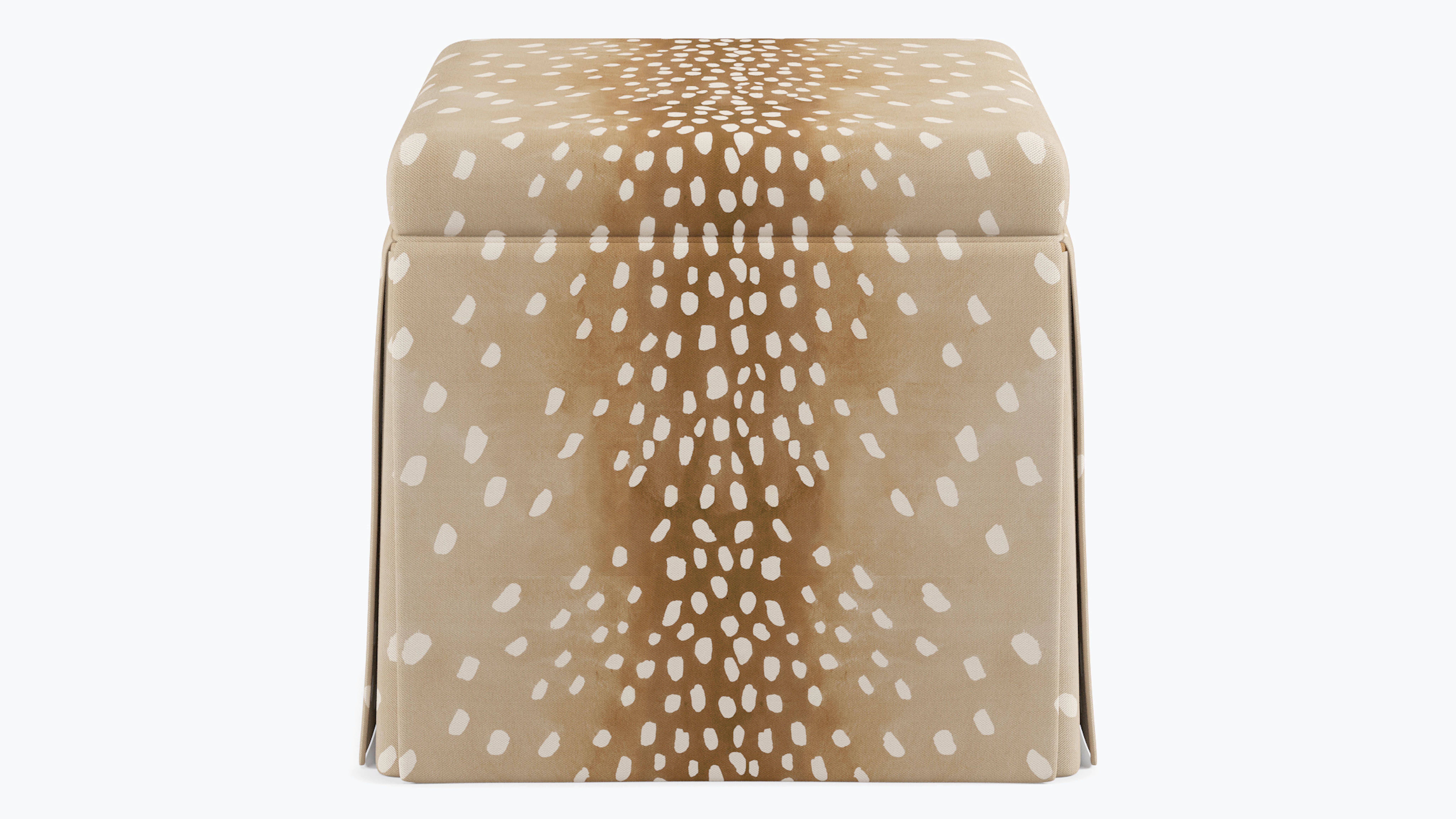 Skirted Storage Ottoman | Fawn | The Inside