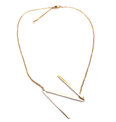 Anthropologie Sideways Initial Letter N Chain Necklace Gold Tone 17 Inch  | eBay | eBay US