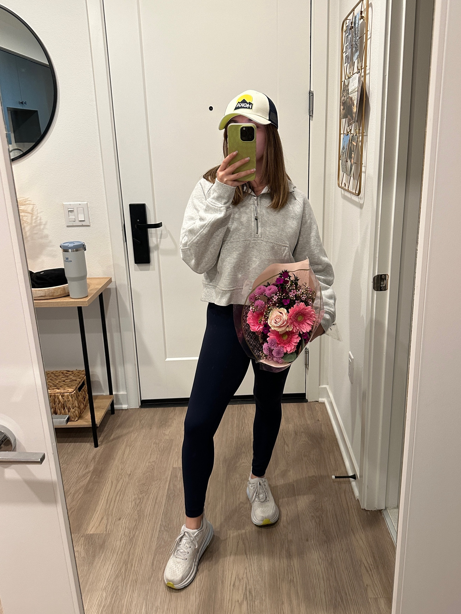 OOTD - running errands 🛒🩷💐 lululemon high rise align leggings in the 25” length! 

#LTKworkwear #LTKstyletip #LTKSeasonal