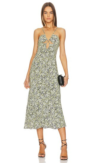 Tammy Midi Dress in Black Spritz | Revolve Clothing (Global)