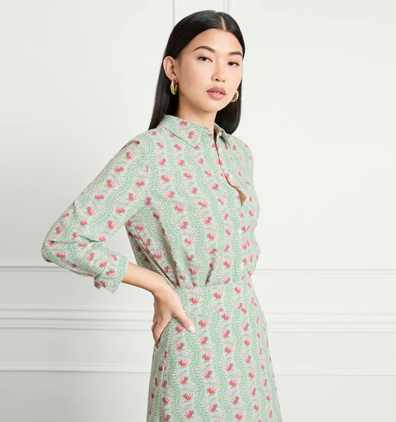 The James Shirt - Trailing Vine Multi Crepe | Hill House Home