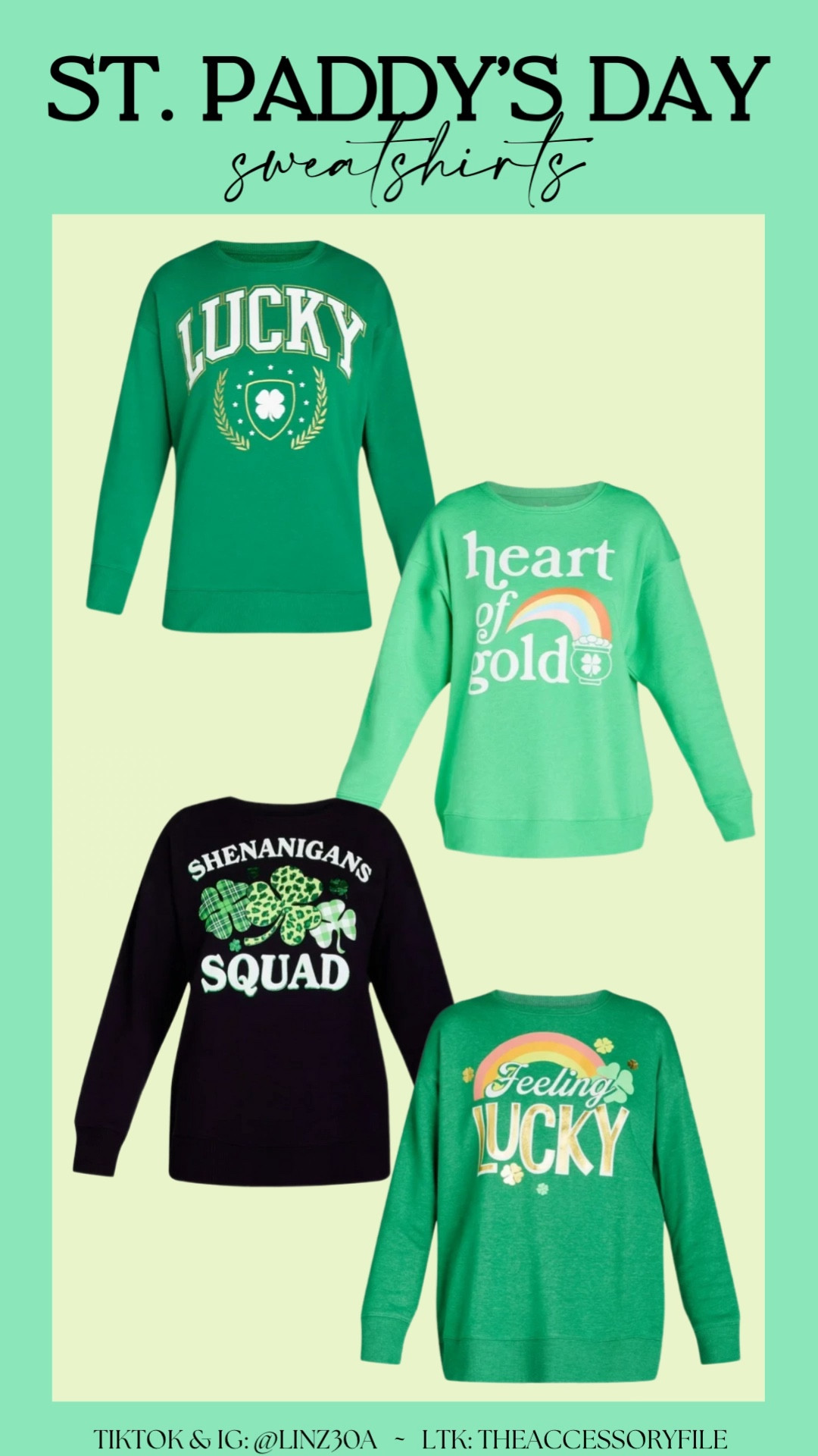 St Patrick’s day sweatshirts / St Paddy’s day sweatshirts 

#LTKFindsUnder50 #LTKSeasonal #LTKFindsUnder100