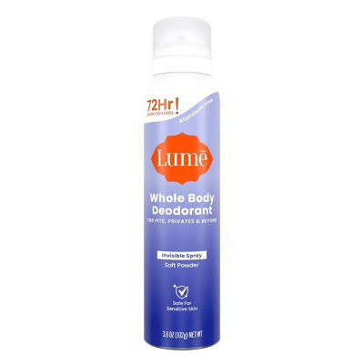 Lume Whole Body Deodorant Spray - Soft Powder - 3.6oz: Sulfate-Free, Non-Toxic, Vegan | Target