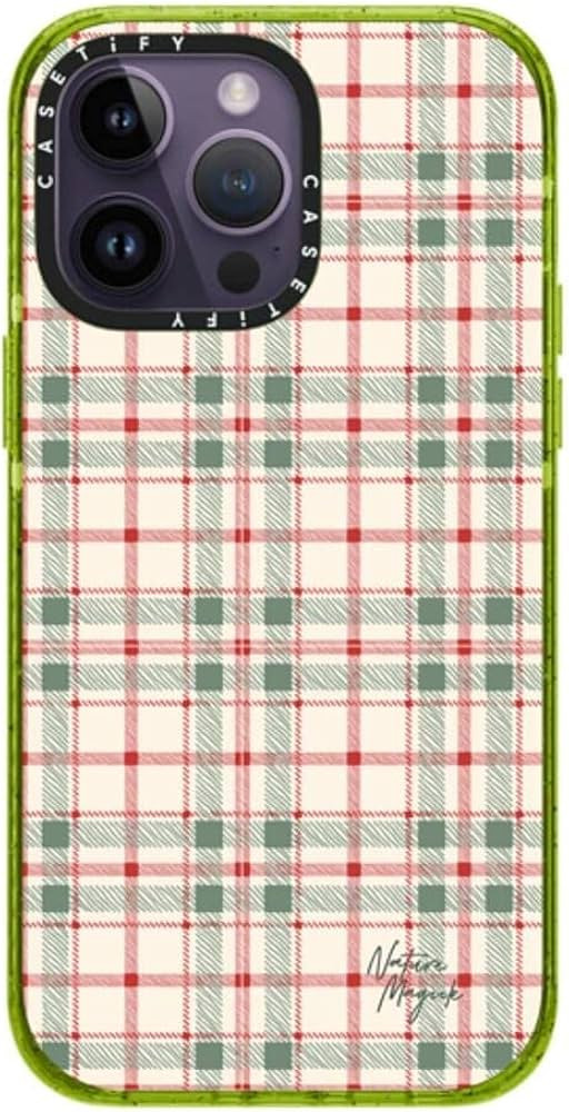 CASETiFY Impact Case for iPhone 14 Pro Max - Christmas Plaid Red and Green Holiday Pattern by Nat... | Amazon (US)