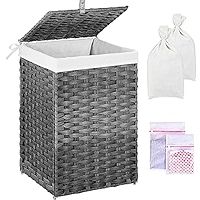 Greenstell Laundry Hamper with Lid, 90L Clothes Hamper with 2 Removable Liner Bags & 2 Mesh Laund... | Amazon (US)