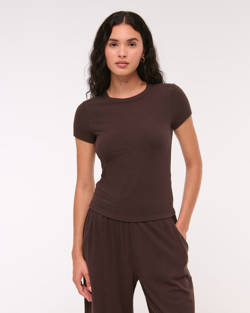 Short-Sleeve Cozy Lounge Knit Tee | Abercrombie & Fitch (US)